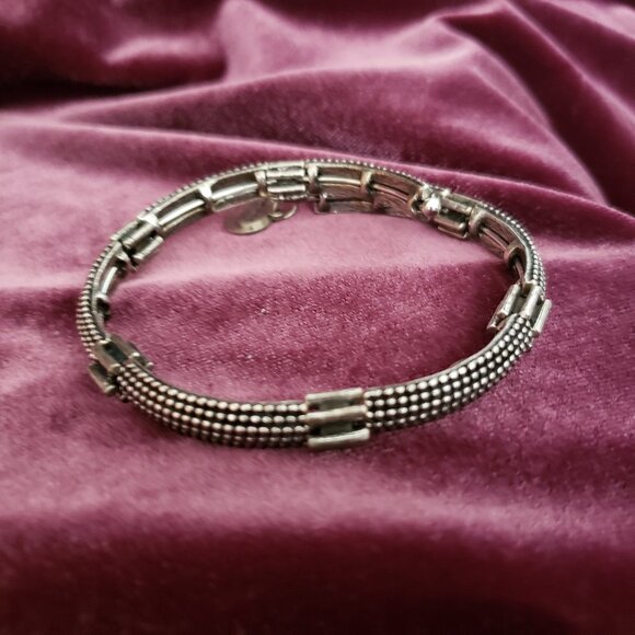 Alex and Ani Silver Snake Beaded Charm Bracelet  Bangle Vintage Sixty Six  A-255 - Picture 2 of 4